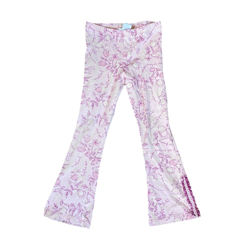 Naartjie Floral‎ Storybook Pink Flare Leggings Ruffle Trim 5 Years Girls Cottage